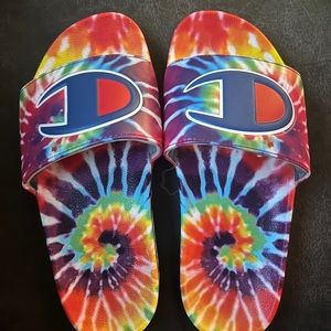 Youth champion tie dye slides house shoes sandals